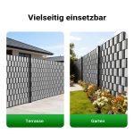 Terpo PVC trak za zasebnost ograje 35 m × 19 cm – siv, 20 sponk