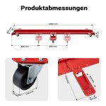 Terpo Rangirna tirnica za motor 2030 × 735 mm z zavoro, 570 kg, 6 koles Ø 50 mm Moto oprema