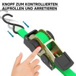 Terpo Komplet 4 samodejnih zategovalnih pasov z račno, 3 m × 25 mm, LC 320 daN Prikolice