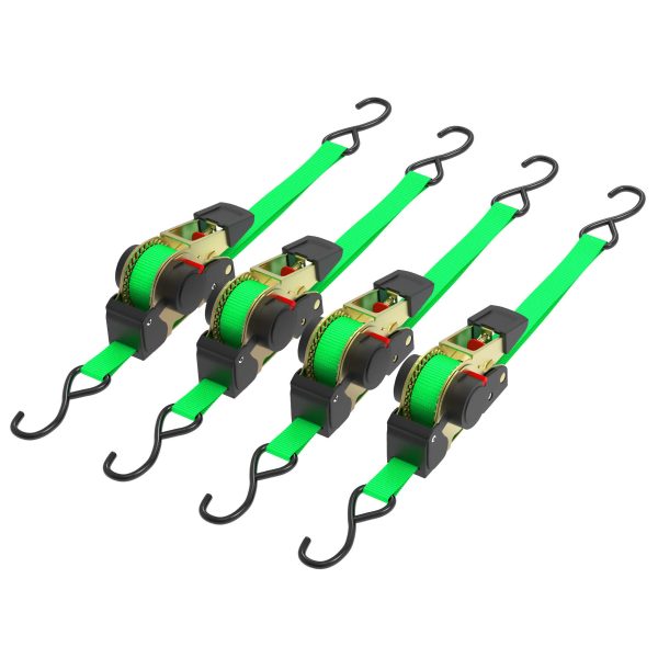 Terpo Komplet 4 samodejnih zategovalnih pasov z račno, 3 m × 25 mm, LC 320 daN Prikolice