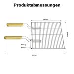 Terpo Rešetka za žar iz nerjavnega jekla 54 × 34 cm z ročaji – razmik palic 12 mm
