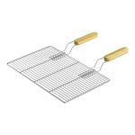 Terpo Rešetka za žar iz nerjavnega jekla 60 × 40 cm z ročaji – razmik palic 12 mm