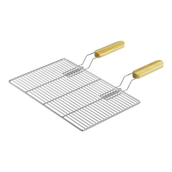 Terpo Rešetka za žar iz nerjavnega jekla 60 × 40 cm z ročaji – razmik palic 12 mm