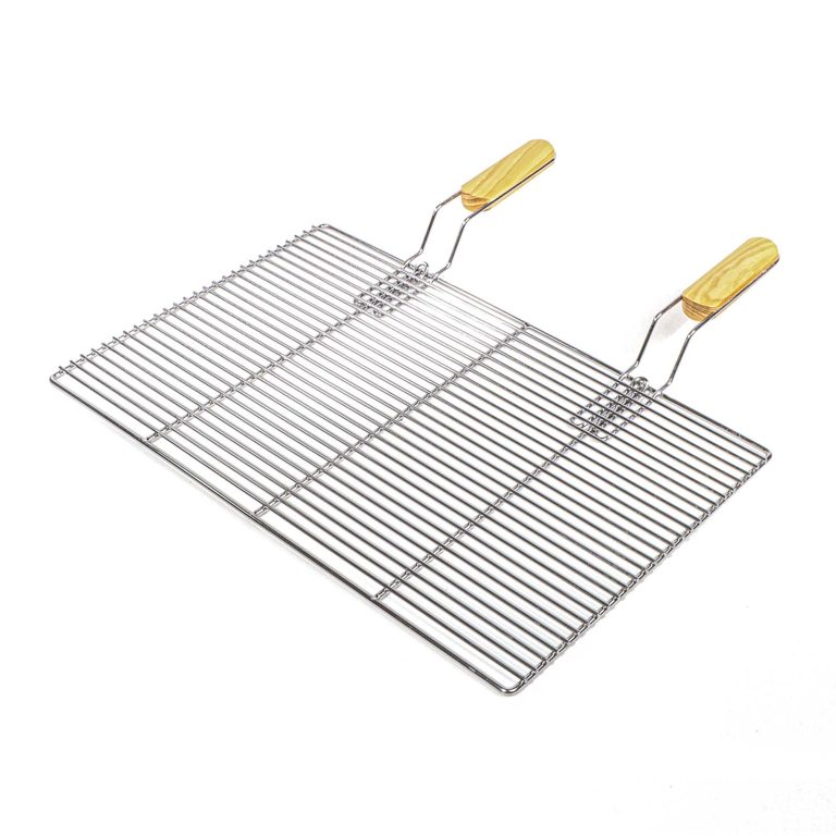 Terpo Rešetka za žar iz nerjavnega jekla 67 × 40 cm z ročaji – razmik palic 12 mm
