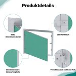 Terpo Revizijska loputa 500 × 500 × 15 mm za suhomontažo, aluminij 6063, vložek 12,5 mm Gradbeni materiali in pripomočki