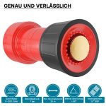 Terpo Ročnična šoba 38,1 mm (1,5 palca) za gasilsko cev – do 300 l/min, 7 bar