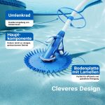 Terpo Samodejni sesalnik za dno bazena 5000 l/h z 12 cevmi – priključek Ø 38 mm