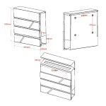 Terpo Samostoječi komplet 1 nabiralnika model V16, 1000 × 135 × 1200 mm, antracitna Fasada, vrata, ograja