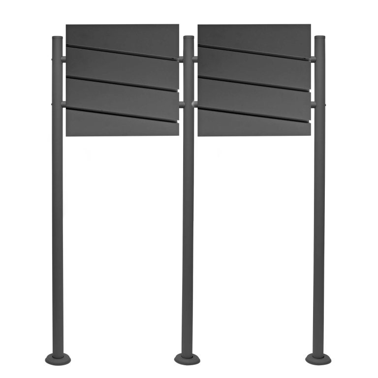Terpo Samostoječi komplet 2 nabiralnikov model V16, 1000 × 135 × 1200 mm, antracitna Fasada, vrata, ograja