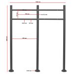 Terpo Samostoječi komplet 2 nabiralnikov model V4, 1000 × 135 × 1200 mm, antracitna Fasada, vrata, ograja