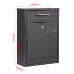 Terpo Samostoječi komplet 4 nabiralnikov model V53, 285 × 120 × 400 mm na predal, črna Fasada, vrata, ograja