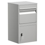 Terpo Samostoječi paketnik za pakete do 330 × 300 × 180 mm, siv, 72 cm Fasada, vrata, ograja