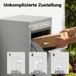Terpo Samostoječi paketnik za pakete do 330 × 300 × 180 mm, siv, 72 cm Fasada, vrata, ograja