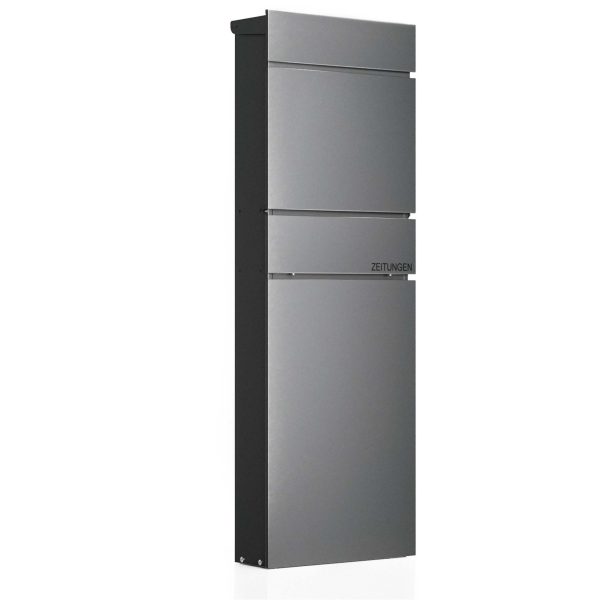 Terpo Samostoječi poštni nabiralnik – Antracit, 395 × 142 × 1150 mm Fasada, vrata, ograja