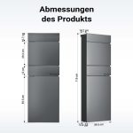 Terpo Samostoječi poštni nabiralnik – Antracit, 395 × 142 × 1150 mm Fasada, vrata, ograja
