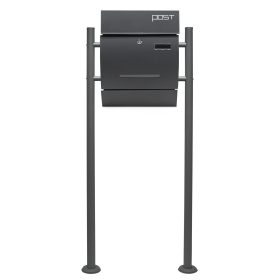 Terpo Samostoječi poštni nabiralnik – Antracit, 500 × 135 × 1200 mm Fasada, vrata, ograja