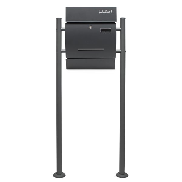 Terpo Samostoječi poštni nabiralnik – Antracit, 500 × 135 × 1200 mm Fasada, vrata, ograja