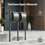 Terpo Samostoječi poštni nabiralnik – Antracit, 850 × 90 × 1200 mm Fasada, vrata, ograja