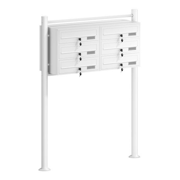 Terpo Samostoječi poštni nabiralnik – Bela, 945 × 270 × 1200 mm Fasada, vrata, ograja