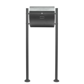 Terpo Samostoječi poštni nabiralnik s stojalom – antracit, zaklepanje, 375 × 108 × 330 mm Fasada, vrata, ograja