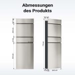 Terpo Samostoječi poštni nabiralnik – Srebrna, 395 × 142 × 1150 mm Fasada, vrata, ograja