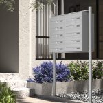 Terpo Samostoječi poštni nabiralnik – Srebrna, 945 × 270 × 1500 mm Fasada, vrata, ograja