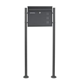 Terpo Samostoječi poštni nabiralnik V12, 500 × 150 × 1200 mm, barva antracitna, pocinkano jeklo Fasada, vrata, ograja
