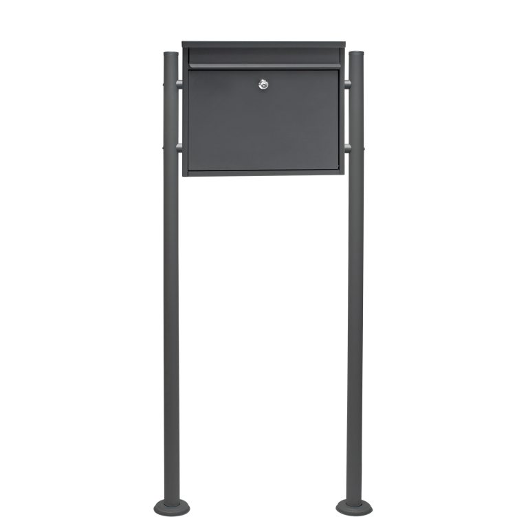 Terpo Samostoječi poštni nabiralnik V13, 500 × 150 × 1200 mm, barva antracitna, pocinkano jeklo Fasada, vrata, ograja