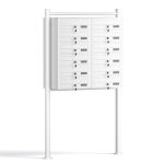Terpo Samostoječi sklop 12 poštnih nabiralnikov iz pocinkanega jekla, bela, 945 × 270 × 1500 mm Fasada, vrata, ograja