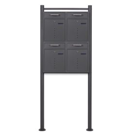 Terpo Samostoječi sklop 2 × 2 predalov V51, 700 × 150 × 1700 mm, barva črna Fasada, vrata, ograja