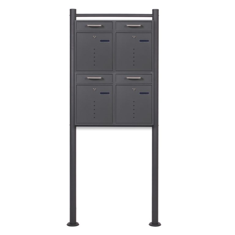 Terpo Samostoječi sklop 2 × 2 predalov V51, 700 × 150 × 1700 mm, barva črna Fasada, vrata, ograja