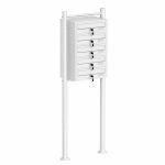 Terpo Samostoječi sklop 5 poštnih predalov, bel, 270 × 513 × 1500 mm, pocinkano jeklo Fasada, vrata, ograja