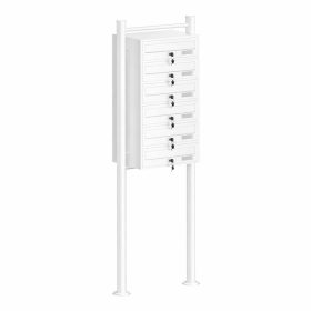 Terpo Samostoječi sklop 6 poštnih predalov, bel, 270 × 513 × 1500 mm, pocinkano jeklo Fasada, vrata, ograja
