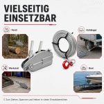 Terpo Seilzug do 800 kg z 20 m jeklenico Ø 8,3 mm – gozdarski vitel z odlomnim zatičem in nosilno kljuko