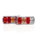Terpo Set zadnjih luči za prikolico 2-delni s tulčnim priključkom T.2 – E4 homologirane luči 223x101x53 mm z osvetlitvijo tablice