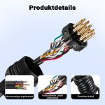 Terpo Spiralni kabel 13-polni na 13-polni 3 m, s plastičnim vtičem in vtičnico – podaljševalni kabel za prikolico