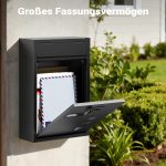 Terpo Stenski poštni nabiralnik s številčno ključavnico in okencem, črn Fasada, vrata, ograja