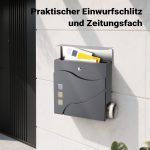 Terpo Stenski poštni nabiralnik V28 z inox detajli, okenci in časopisnikom Fasada, vrata, ograja