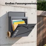 Terpo Stenski poštni nabiralnik V28 z okenci in časopisnikom, antracit Fasada, vrata, ograja