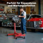Terpo Stojalo za motor do 450 kg iz lakiranega jekla s kolesci – motorni dvižnik s 360° nagibno ploščo za menjalnike in motorje