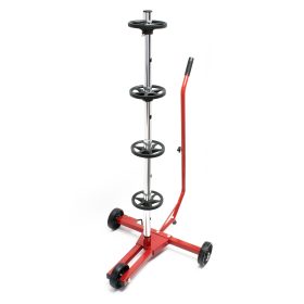 Terpo Stojalo za pnevmatike iz jekla s 3 kolesci, max. 100 kg – premično stojalo za shranjevanje in vzdrževanje pnevmatik do 355 mm v delavnici