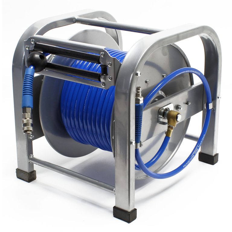 Terpo Stoječi kovinski kolut s 30-m PU-cevjo 8 × 12 mm, 12 bar, siv Delavnica in orodje