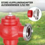 Terpo Storz fiksna spojka C 52 mm z zunanjim navojem 2 palca – aluminij, do 10 bar