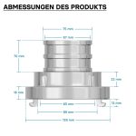 Terpo Storz tlačna spojka B 75 mm z dolgim nastavkom – aluminij, do 10 bar