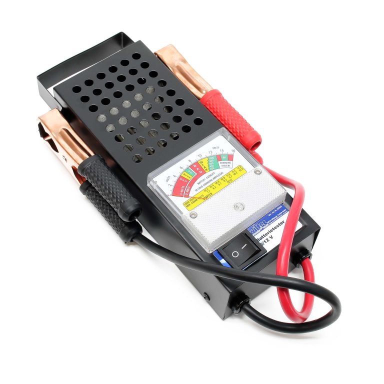 Terpo Tester baterij za 6V in 12V, z 2 kleščama, nastavljiva lestvica – za avtomobilski sistem polnjenja, alternator, zaganjalnik