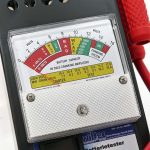 Terpo Tester baterij za 6V in 12V, z 2 kleščama, nastavljiva lestvica – za avtomobilski sistem polnjenja, alternator, zaganjalnik