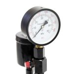 Terpo Tester za dizelske brizgalne šobe 160 x 100 x 380 mm z manometrom 0–600 bar – preizkusna naprava za injektorje z ročnim vzvodom za različne teste in preizkuse