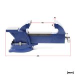 Terpo Težki delavniški primež 150 mm z nakovalom, razpon 150 mm, modra Delavnica in orodje