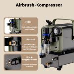 Terpo Tihi airbrush kompresor HS-679F z rezervoarjem 1,5 l – 28 l/min Airbrush