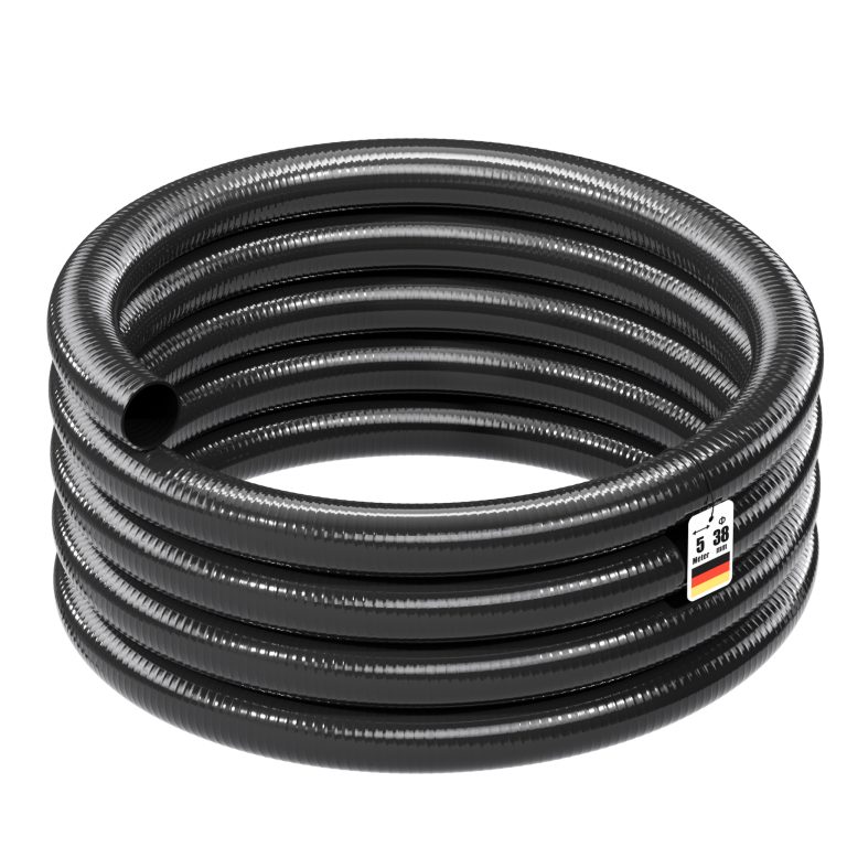 Terpo Tlačna in sesalna cev Ø 38 mm, 5 m – črn ojačan PVC